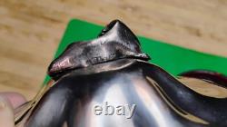 Ruby Red Glass Bowl Dish With Sterling Cow Finial Thomas Bradbury Sons 19th Cent