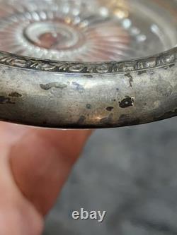 SET-6 Sterling Silver Rim Glass Coasters Frank M Whiting & Co. 04 (X3) Pre-1930s