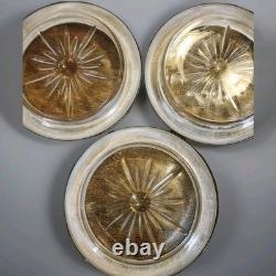 SET-6 Sterling Silver Rim Glass Coasters Frank M Whiting & Co. 04 (X3) Pre-1930s