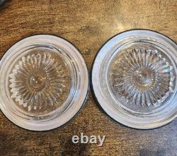 SET-6 Sterling Silver Rim Glass Coasters Frank M Whiting & Co. 04 (X3) Pre-1930s