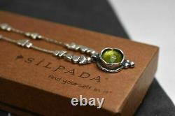 SILPADA N1461 Sterling Silver Beads Green Glass Pendant Necklace RET