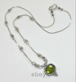 SILPADA N1461 Sterling Silver Beads Green Glass Pendant Necklace RET