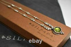 SILPADA N1461 Sterling Silver Beads Green Glass Pendant Necklace RET
