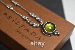 SILPADA N1461 Sterling Silver Green Glass Necklace GORGEOUS