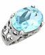 Silpada R2387 Sterling Silver Aqua Glass Blue Cove Ring Size 6 Gorgeous Wow Htf