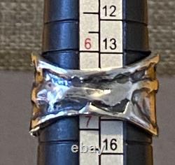 SILPADA Sterling Silver Aqua Blue Glass Statement Ring R1608 Size 6.5