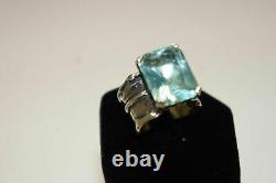 SILPADA Sterling Silver Aqua Blue Glass Statement Ring Size 6 R1608