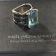 Silpada Sterling Silver Aqua Blue Glass Statement Ring Size 7 R1608