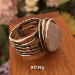 SILPADA Sterling Silver Pink Rose colored Glass Ring Size 8 R1851