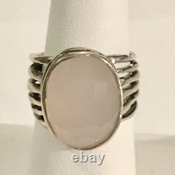 SILPADA Sterling Silver Pink Rose colored Glass Ring Size 8 R1851