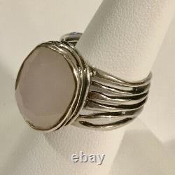 SILPADA Sterling Silver Pink Rose colored Glass Ring Size 8 R1851