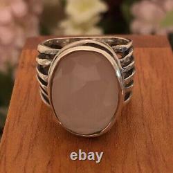 SILPADA Sterling Silver Pink Rose colored Glass Ring Size 8 R1851