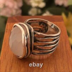 SILPADA Sterling Silver Pink Rose colored Glass Ring Size 8 R1851