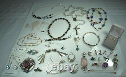 STERLING GEM Jewelry LOT 221.6g VTG-NEW Celtic Topaz Peridot Citrine Amethyst EX