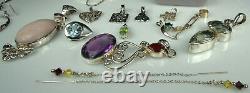 STERLING GEM Jewelry LOT 221.6g VTG-NEW Celtic Topaz Peridot Citrine Amethyst EX