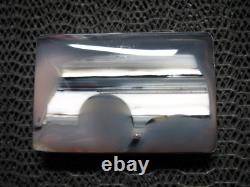 STERLING SILVER ABSTRACT GLASS ART MODERNIST BELT BUCKLE! VINTAGE! RK! 1986! 50g