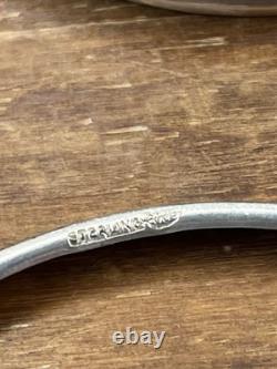 STERLING SILVER RIMS & Starburst Cut GLASS SET OF 8 COASTERS + Holder Monogram D