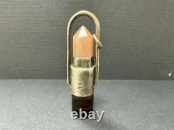 STERLING SILVER Stone CUT Glass Oil BOTTLE Perfume PENDANT R