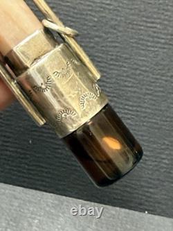 STERLING SILVER Stone CUT Glass Oil BOTTLE Perfume PENDANT R