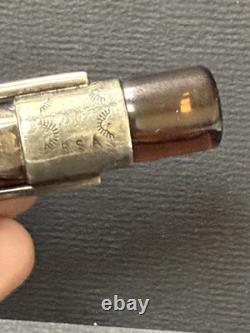 STERLING SILVER Stone CUT Glass Oil BOTTLE Perfume PENDANT R