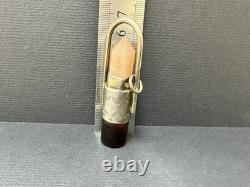 STERLING SILVER Stone CUT Glass Oil BOTTLE Perfume PENDANT R