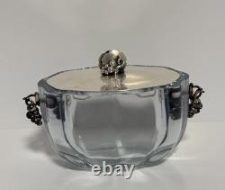 STROMBERGSHYTTAN Sterling Silver Lidded Crystal Glass Vase/Read