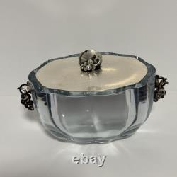 STROMBERGSHYTTAN Sterling Silver Lidded Crystal Glass Vase/Read