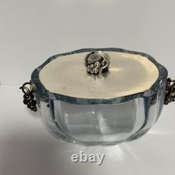 STROMBERGSHYTTAN Sterling Silver Lidded Crystal Glass Vase/Read
