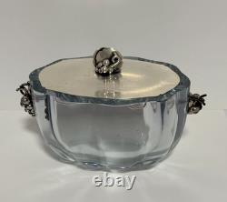 STROMBERGSHYTTAN Sterling Silver Lidded Crystal Glass Vase/Read