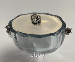 STROMBERGSHYTTAN Sterling Silver Lidded Crystal Glass Vase/Read