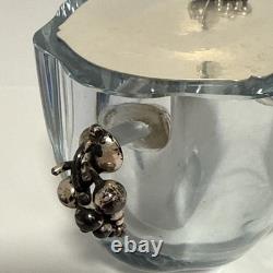 STROMBERGSHYTTAN Sterling Silver Lidded Crystal Glass Vase/Read