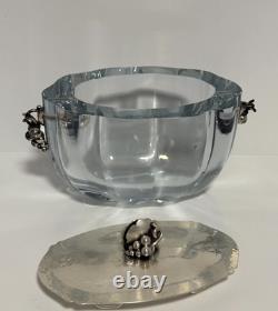 STROMBERGSHYTTAN Sterling Silver Lidded Crystal Glass Vase/Read