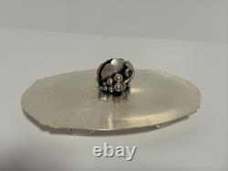 STROMBERGSHYTTAN Sterling Silver Lidded Crystal Glass Vase/Read