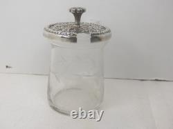 S. Kirk & Son Repousse Sterling Silver & Glass Mustard/jam Jar 3 No Monogram