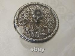 S. Kirk & Son Repousse Sterling Silver & Glass Mustard/jam Jar 3 No Monogram