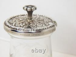 S. Kirk & Son Repousse Sterling Silver & Glass Mustard/jam Jar 3 No Monogram