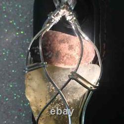 Saffordite and Genuine Libyan Desert Glass Sterling Silver Tektite Crystal LS7