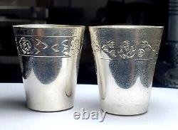 Sanborns Sterling Silver Shot Glass Pair #631-2 Cups-no Monos-free USA Ship