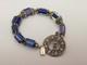 Santa Fe Artisan Melodie Owen Sterling Silver Blue Glass Lampwork Bead Bracelet