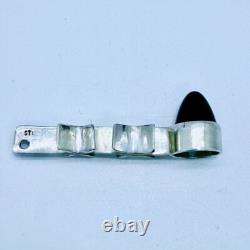 Scandinavian Sterling Silver Red Glass Modernist Pendant