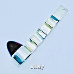 Scandinavian Sterling Silver Red Glass Modernist Pendant
