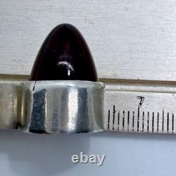 Scandinavian Sterling Silver Red Glass Modernist Pendant