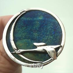 Scottish Silver Brooch Pat Cheney / John Ditchfield Glass Flying Geese 1980s