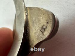 Sea Glass Bracelet Cuff Sterling Silver Foggy Sage Green Earthy Artist Signed