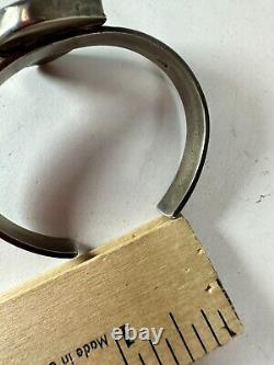 Sea Glass Bracelet Cuff Sterling Silver Foggy Sage Green Earthy Artist Signed