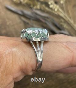 Sea foam Green Genuine Beach (sea) Glass Sterling Silver Ring Size 8 Handcrafted