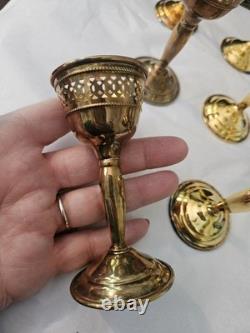 Set 8 Cartier Redlich Sterling Silver Cordial Cups Etched Threaded Glass 5 INCH