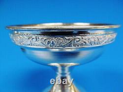Set Of Six (6) Sterling Silver Base with Tiffin Rambler Rose Glass Inserts