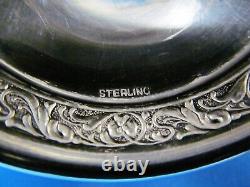Set Of Six (6) Sterling Silver Base with Tiffin Rambler Rose Glass Inserts