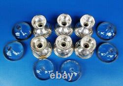 Set Of Six (6) Sterling Silver Base with Tiffin Rambler Rose Glass Inserts
